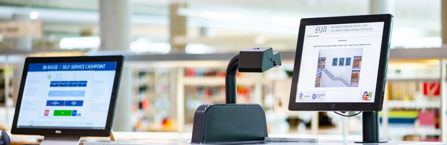SB Kasse und Selbstverbucher in der Zentralbibliothek