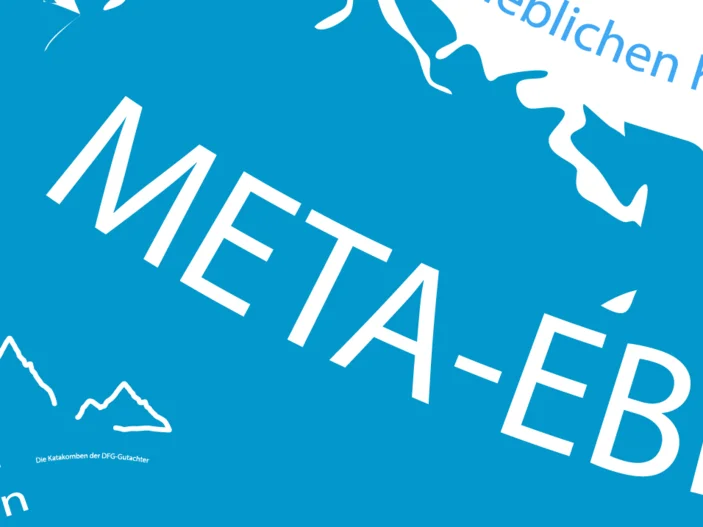 Fantasieweltkarte mit Begriffen zu Forschungsdaten