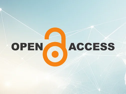 Schriftzug Open Access, im Hintergrund unscharfe Netzwerkverbindungen