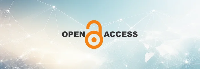Schriftzug Open Access, im Hintergrund unscharfe Netzwerkverbindungen